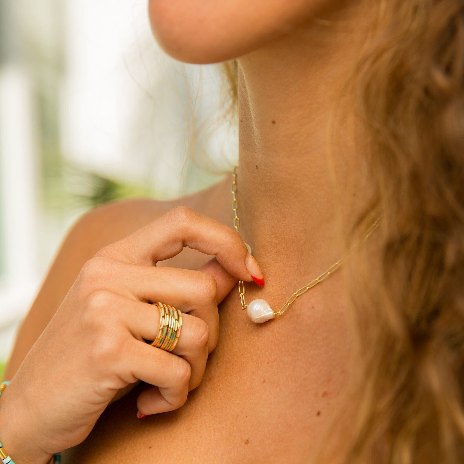 Pearl Paperclip Choker