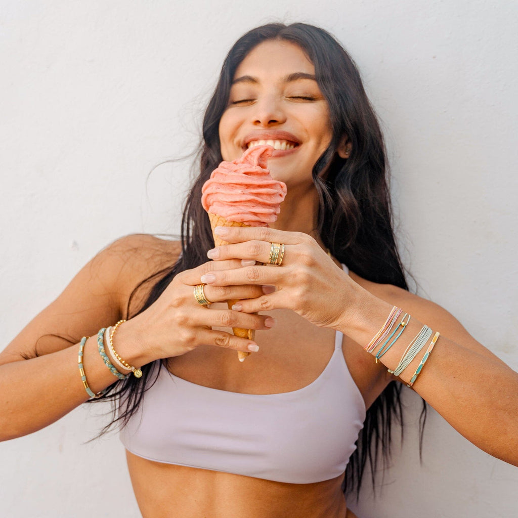Blue Two-Tone Dainty Bracelet
