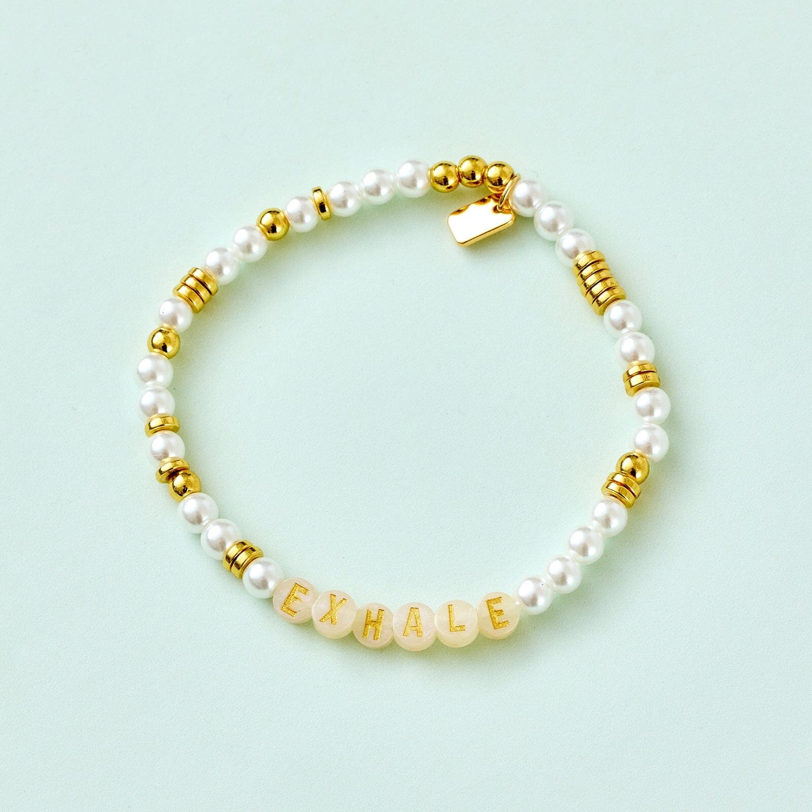 Mental Health Awareness Exhale Bead Stretch Bracelet