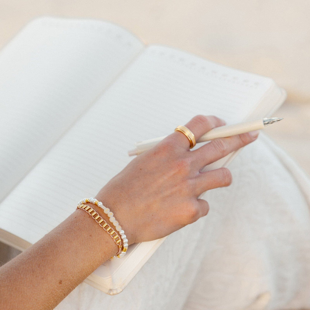 Mental Health Awareness Exhale Bead Stretch Bracelet