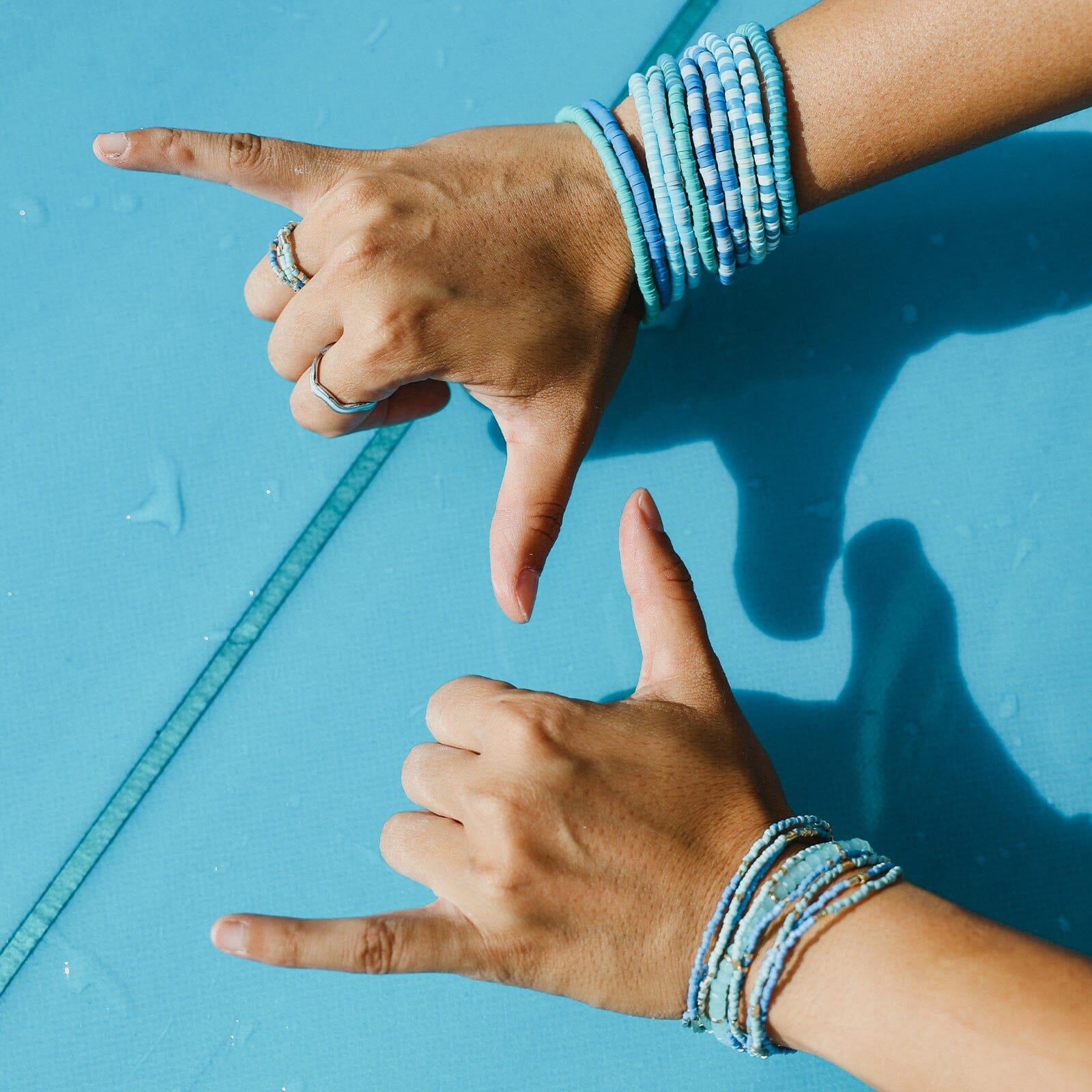 Out to Sea Mixed Bead Stretch Bracelet Set of 8