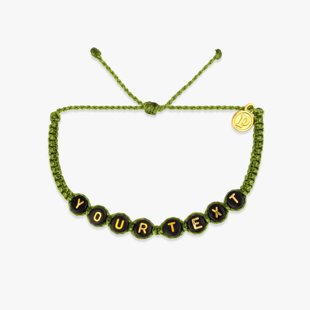 Black Alphabet Bead Bracelet