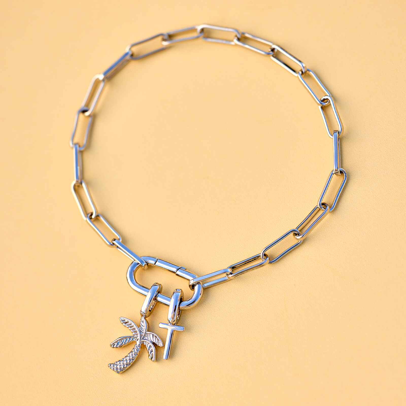 Harper Oval Charm Chain Bracelet