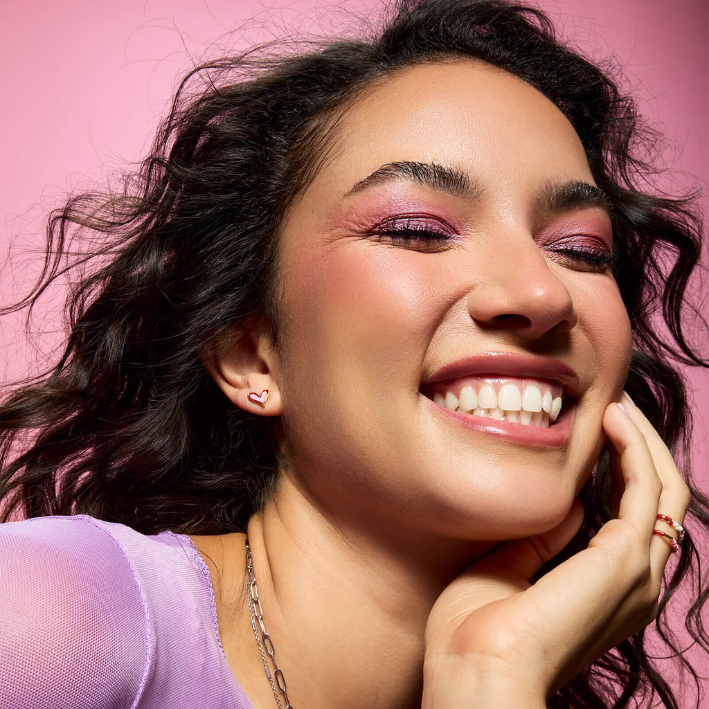 Abstract Heart Stud Earrings