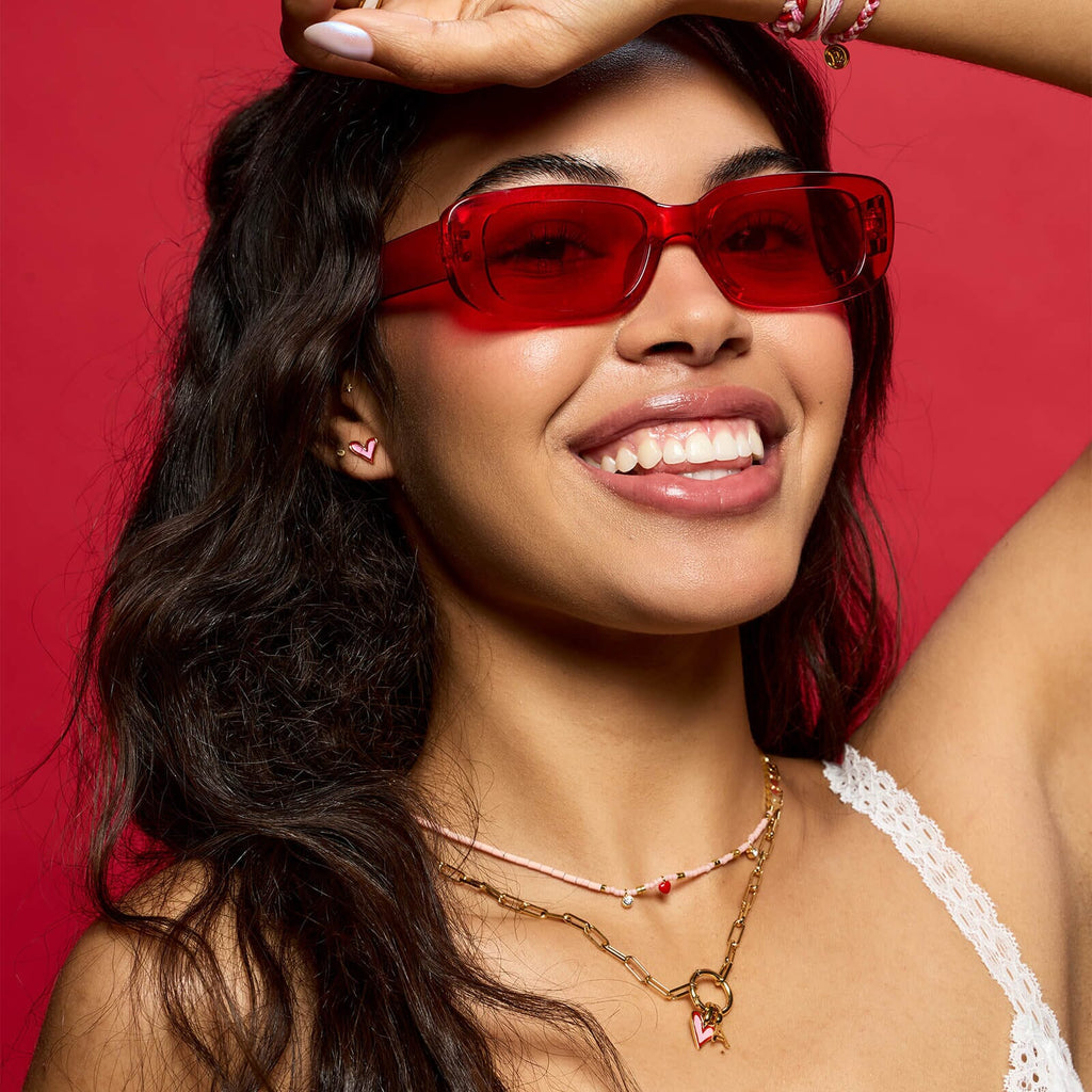 Abstract Heart Stud Earrings