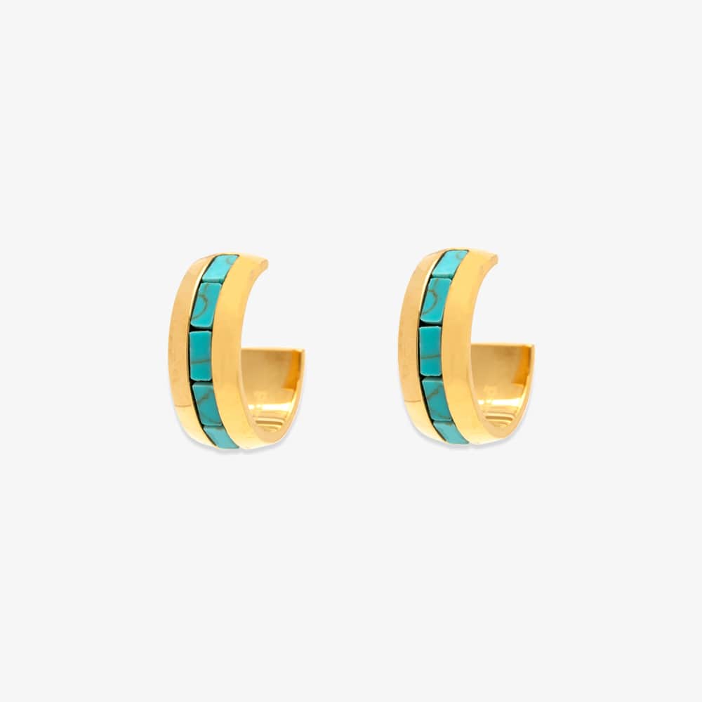 Turquoise Tides Hoop Earrings