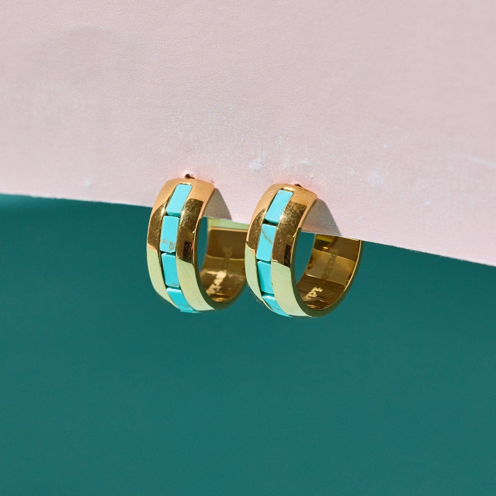 Turquoise Tides Hoop Earrings