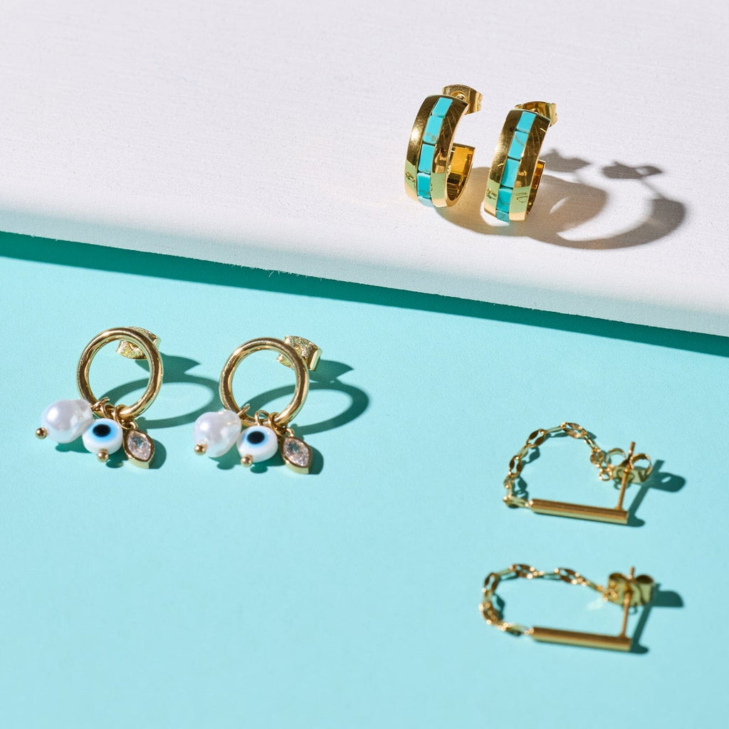 Turquoise Tides Hoop Earrings