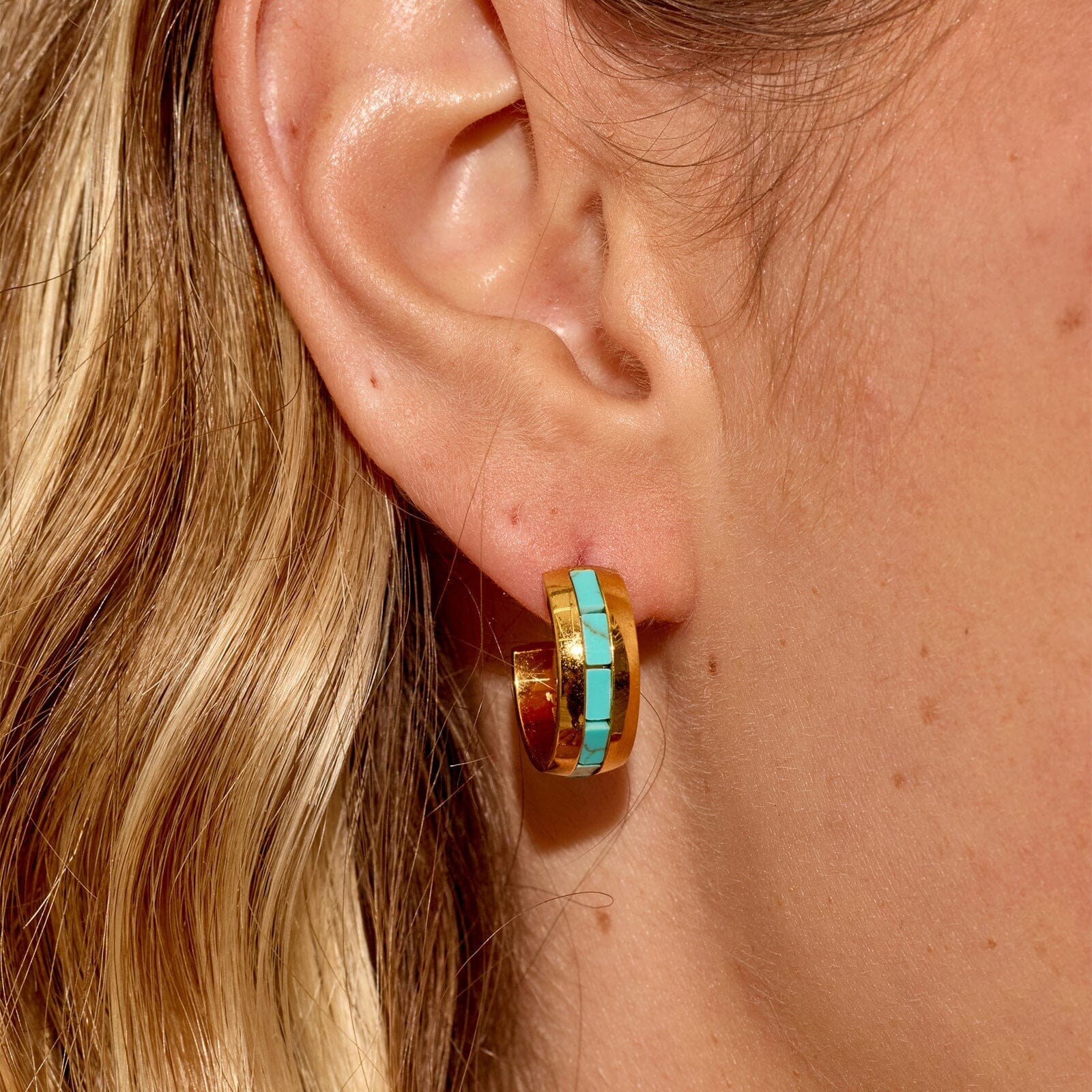 Turquoise Tides Hoop Earrings