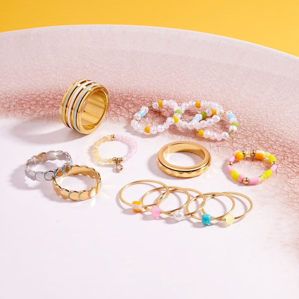 Scallop Enamel Ring Band