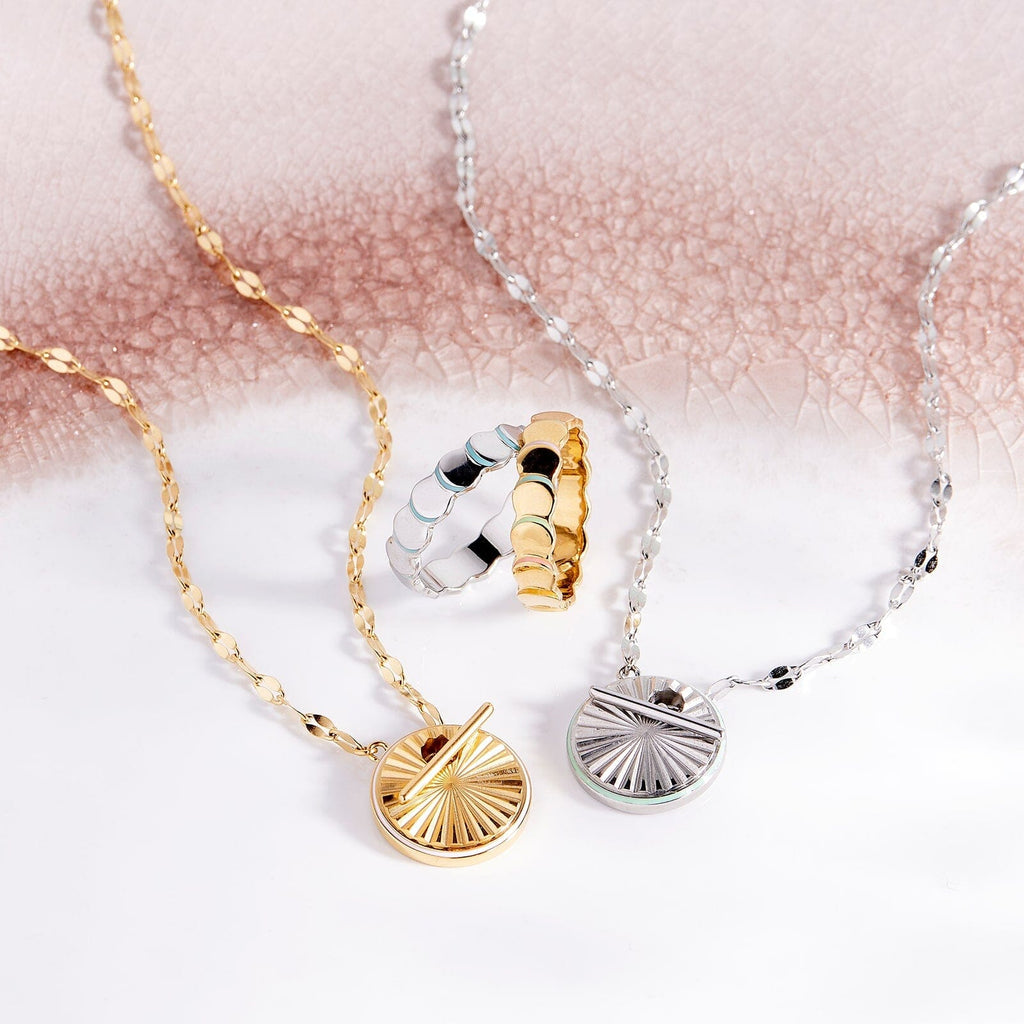 Starburst Disc Toggle Necklace