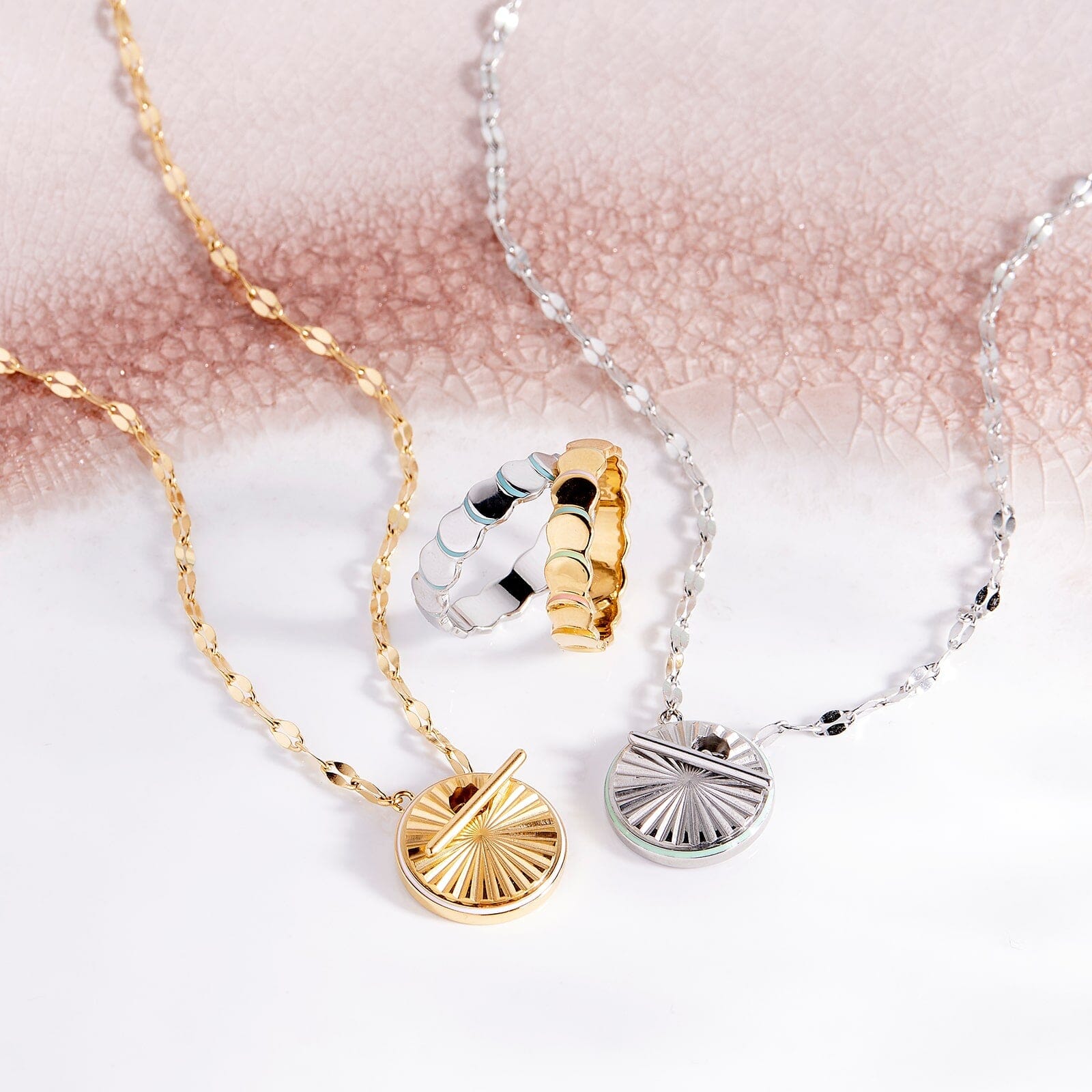 Starburst Disc Toggle Necklace