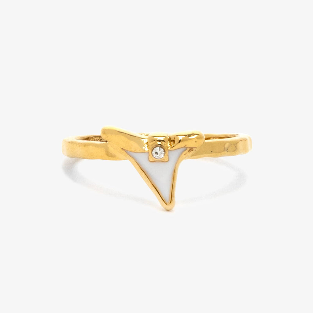 Gold Stone Shark Tooth Ring