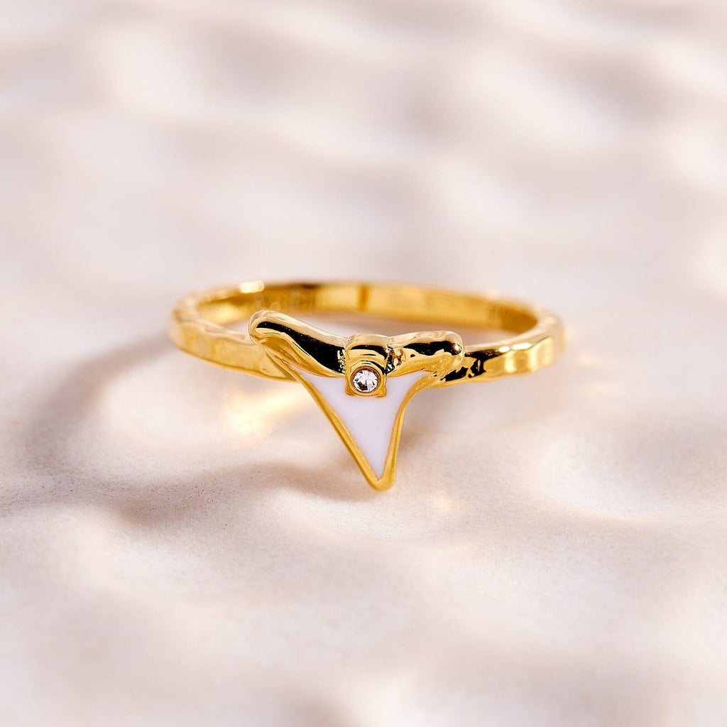 Gold Stone Shark Tooth Ring