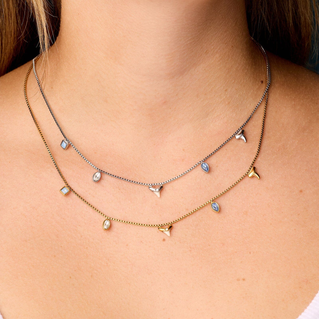 Shark Tooth Multi Charm Necklace
