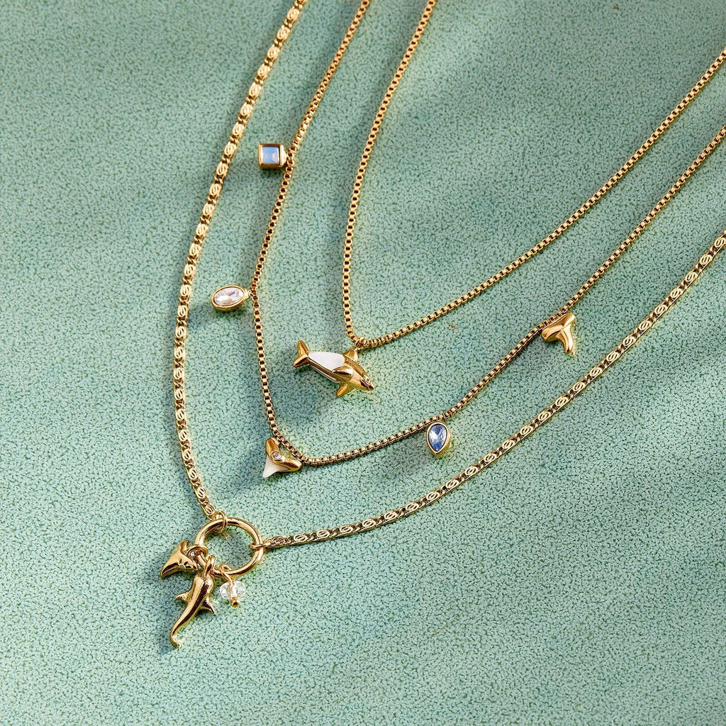 Shark Tooth Multi Charm Necklace