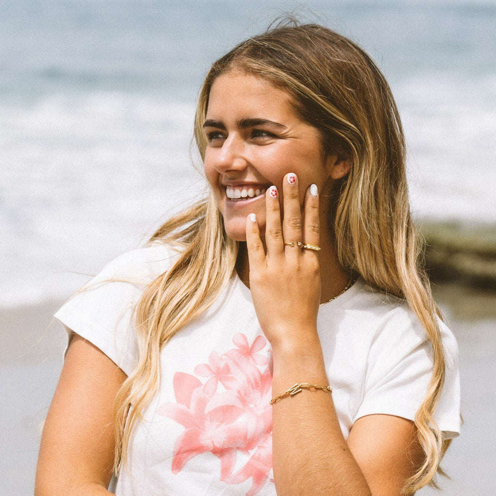 Initial Stone Open Ring