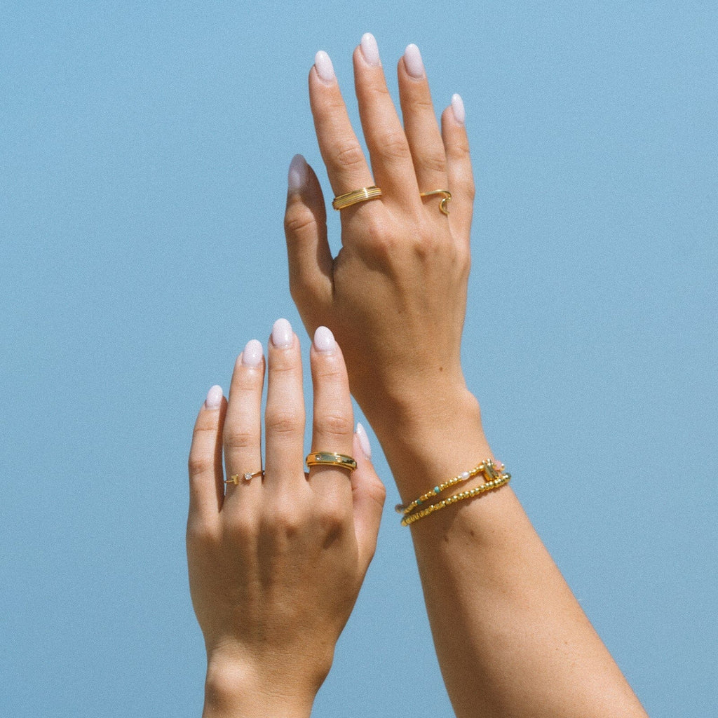 Initial Pearl & Seed Bead Stretch Bracelet