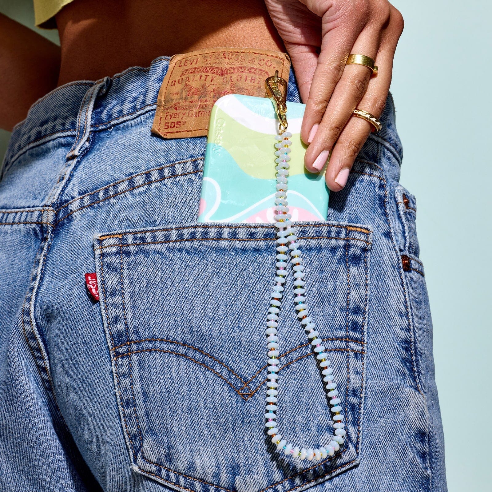 Iridescence Bead Wristlet Phone Chain
