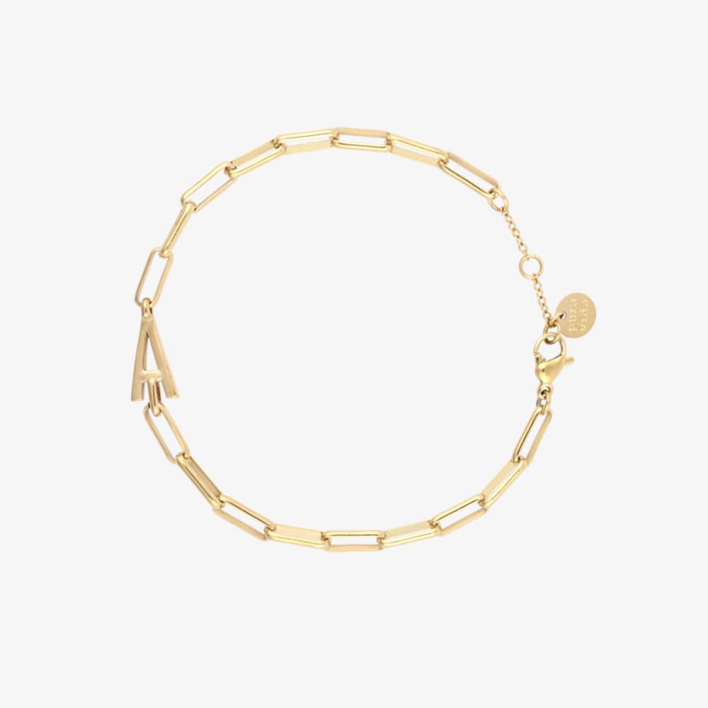 Initial Paperclip Chain Bracelet