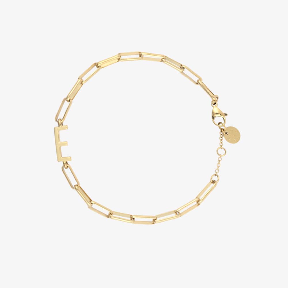 Initial Paperclip Chain Bracelet