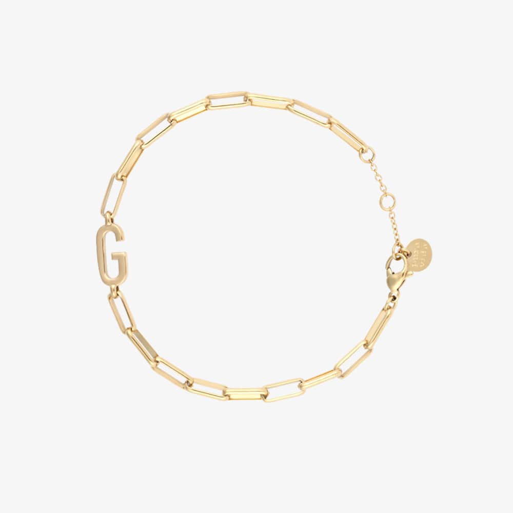 Initial Paperclip Chain Bracelet