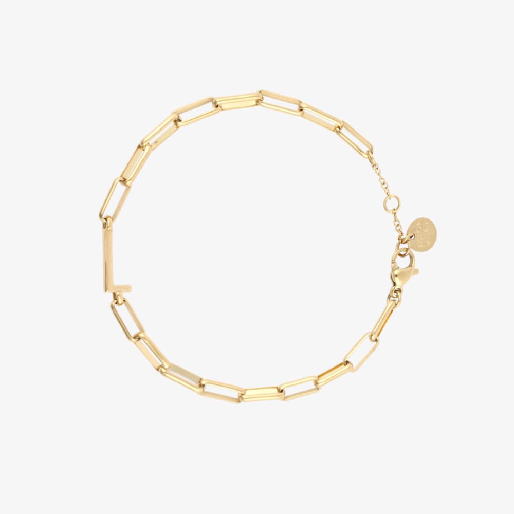 Initial Paperclip Chain Bracelet