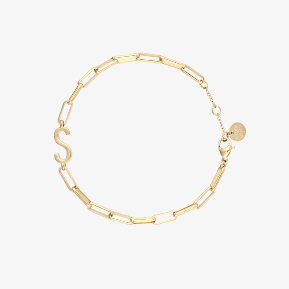 Initial Paperclip Chain Bracelet