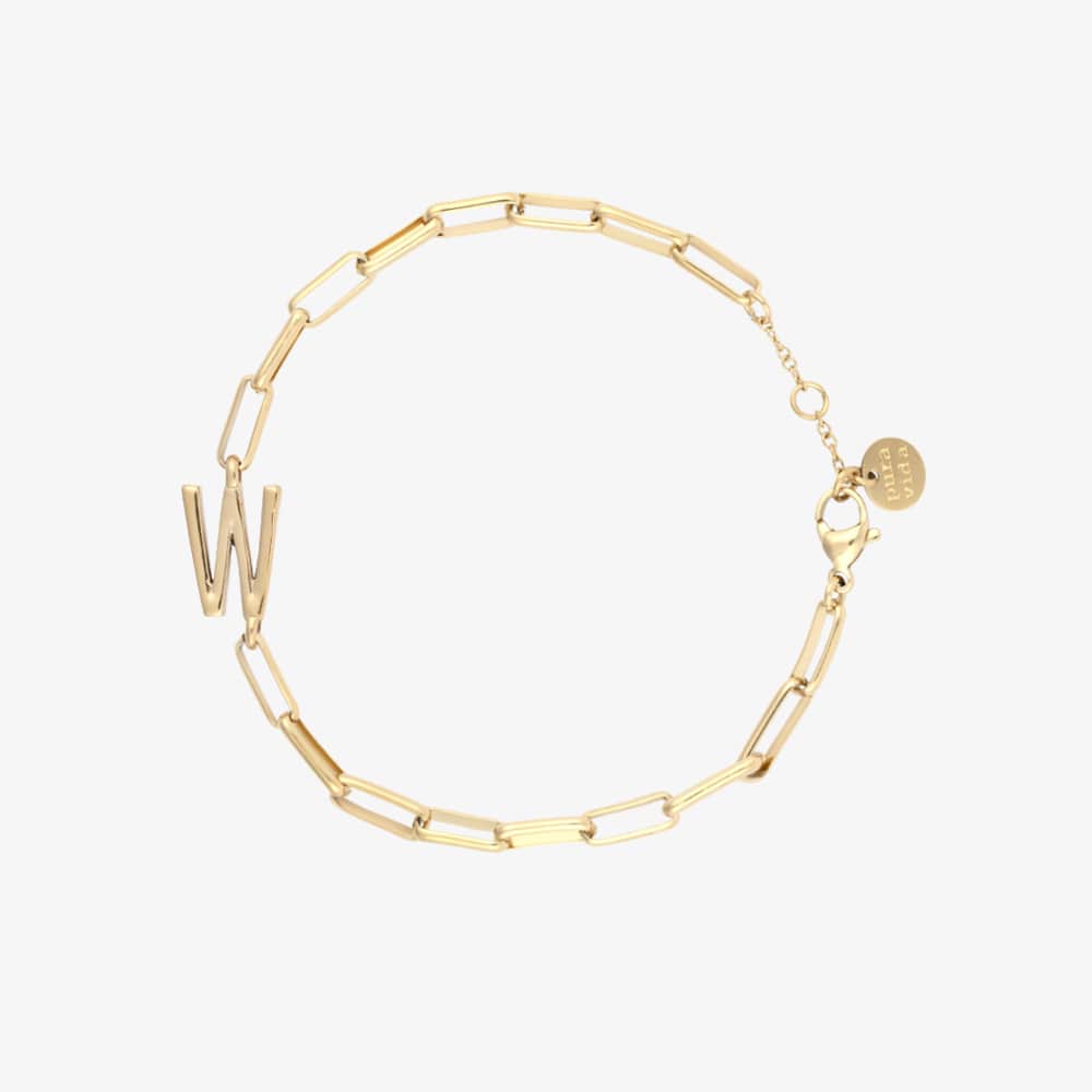 Initial Paperclip Chain Bracelet