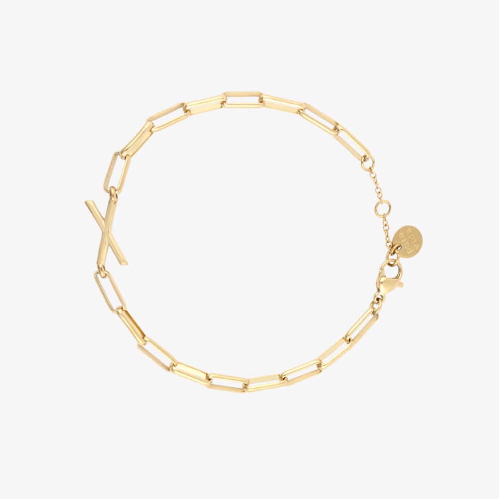 Initial Paperclip Chain Bracelet