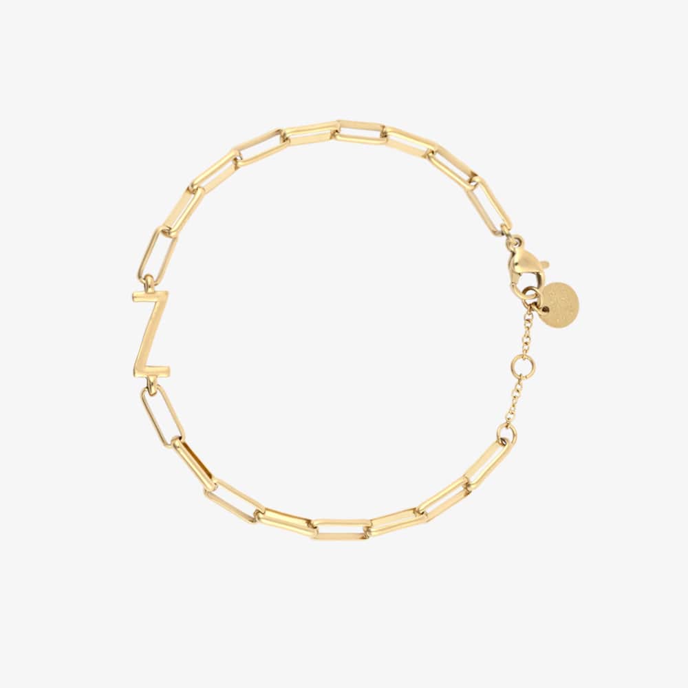 Initial Paperclip Chain Bracelet