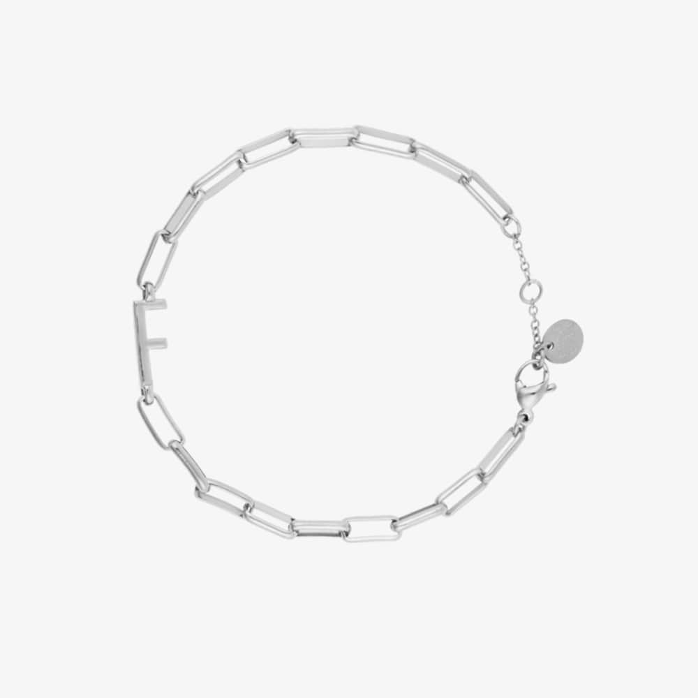 Initial Paperclip Chain Bracelet