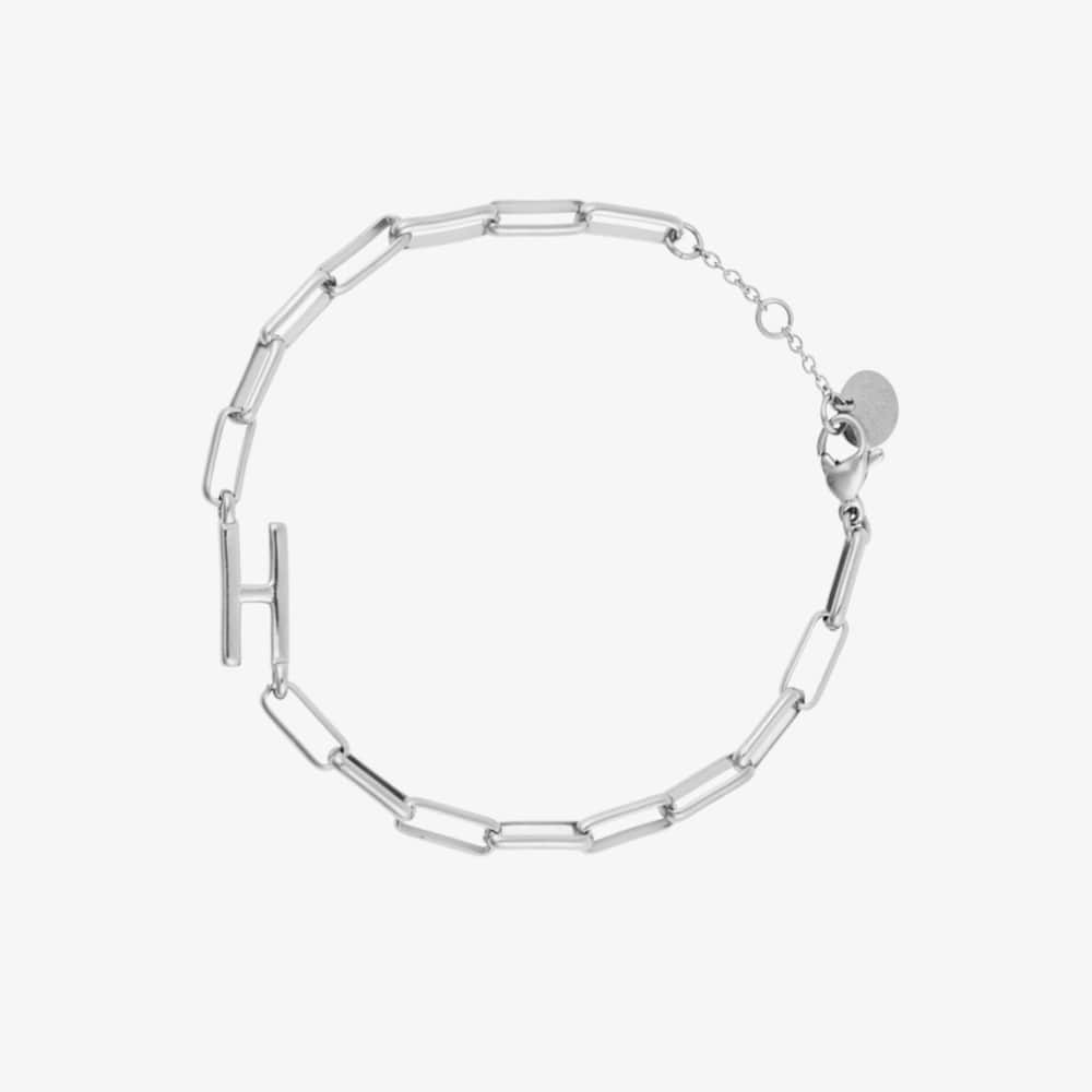 Initial Paperclip Chain Bracelet