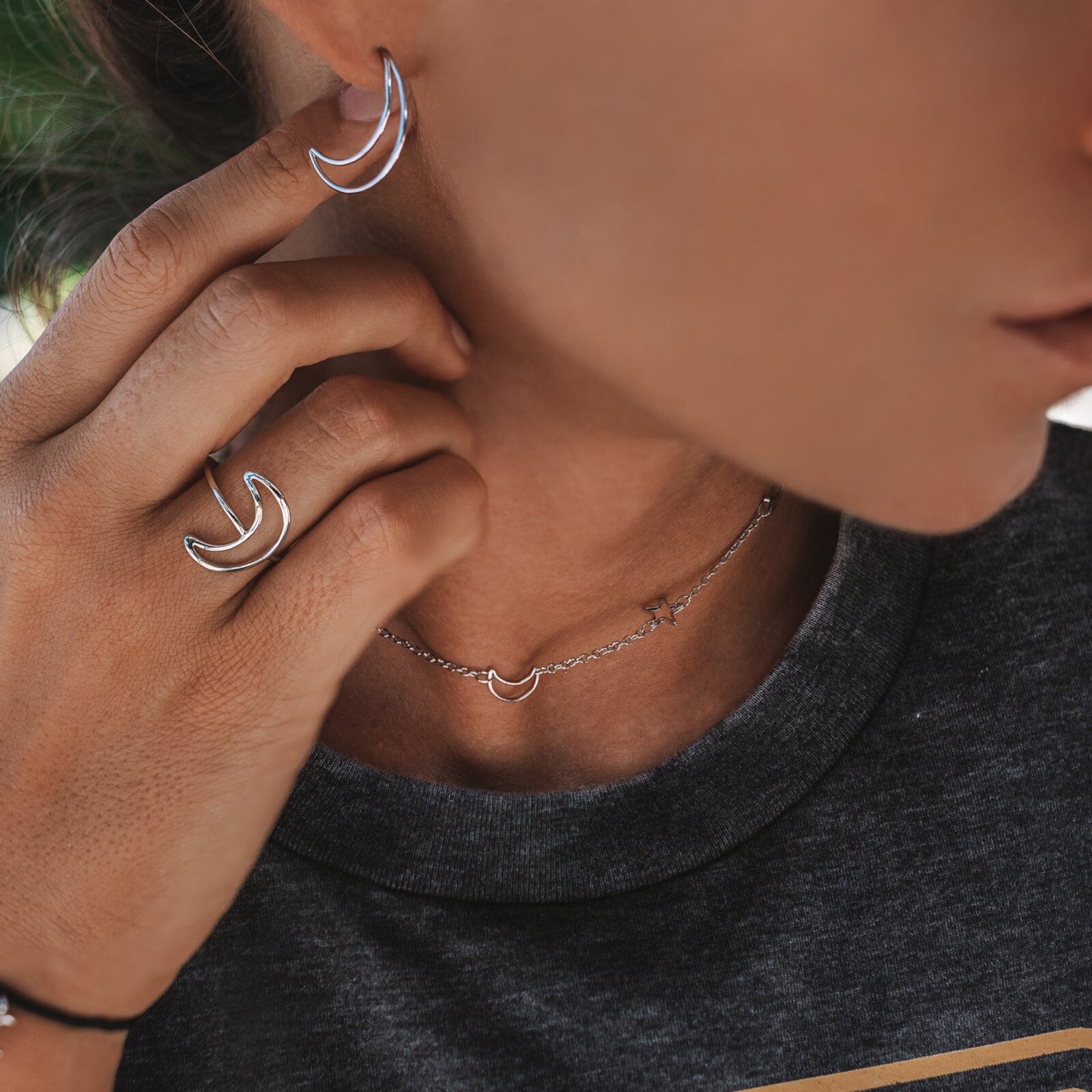 Crescent Hoop Earrings