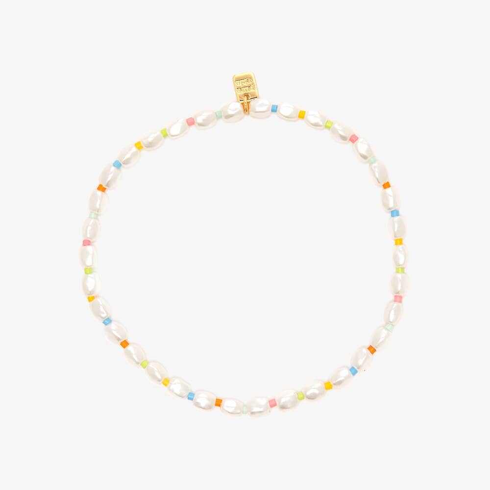Rainbow Reef Pearl Stretch Anklet