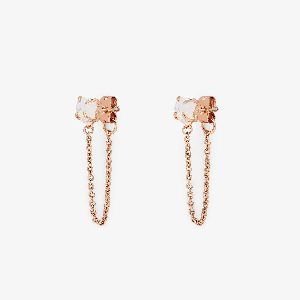 Raw Gem Chain Wrap Earrings