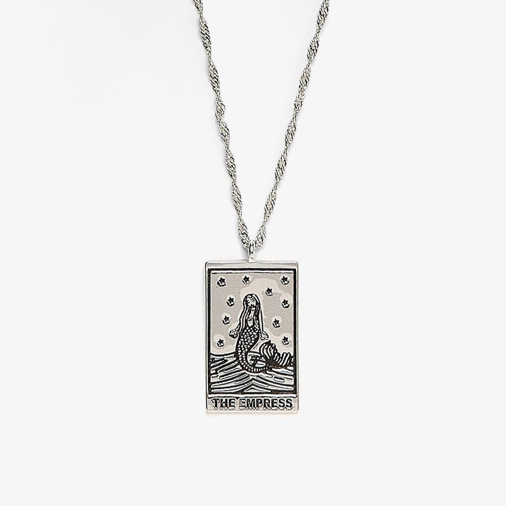 Silver Tarot Card Pendant Necklace