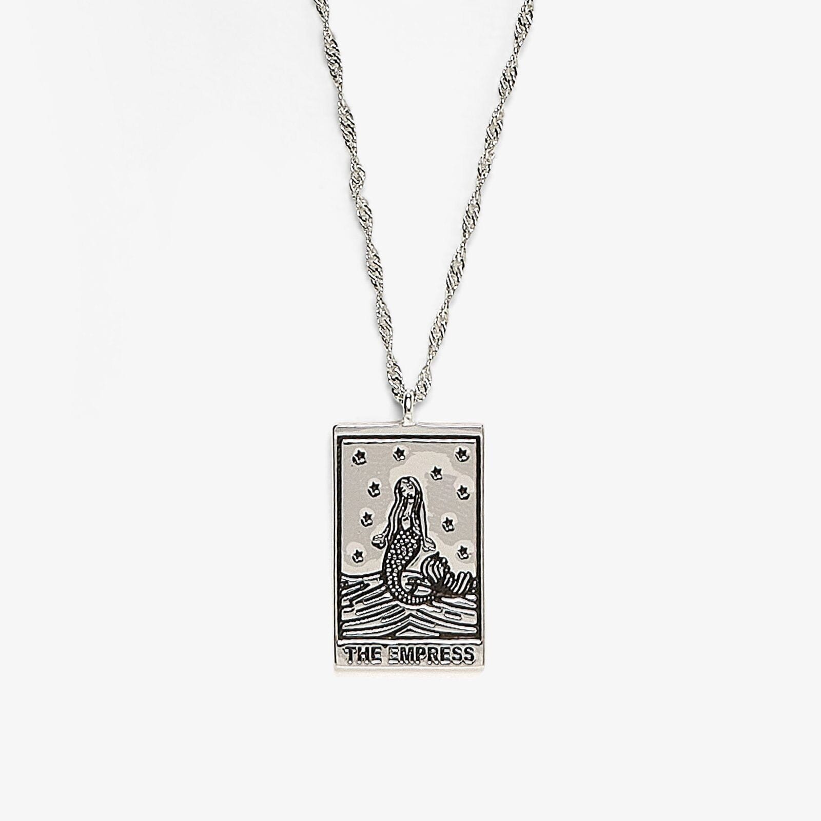 Silver Tarot Card Pendant Necklace