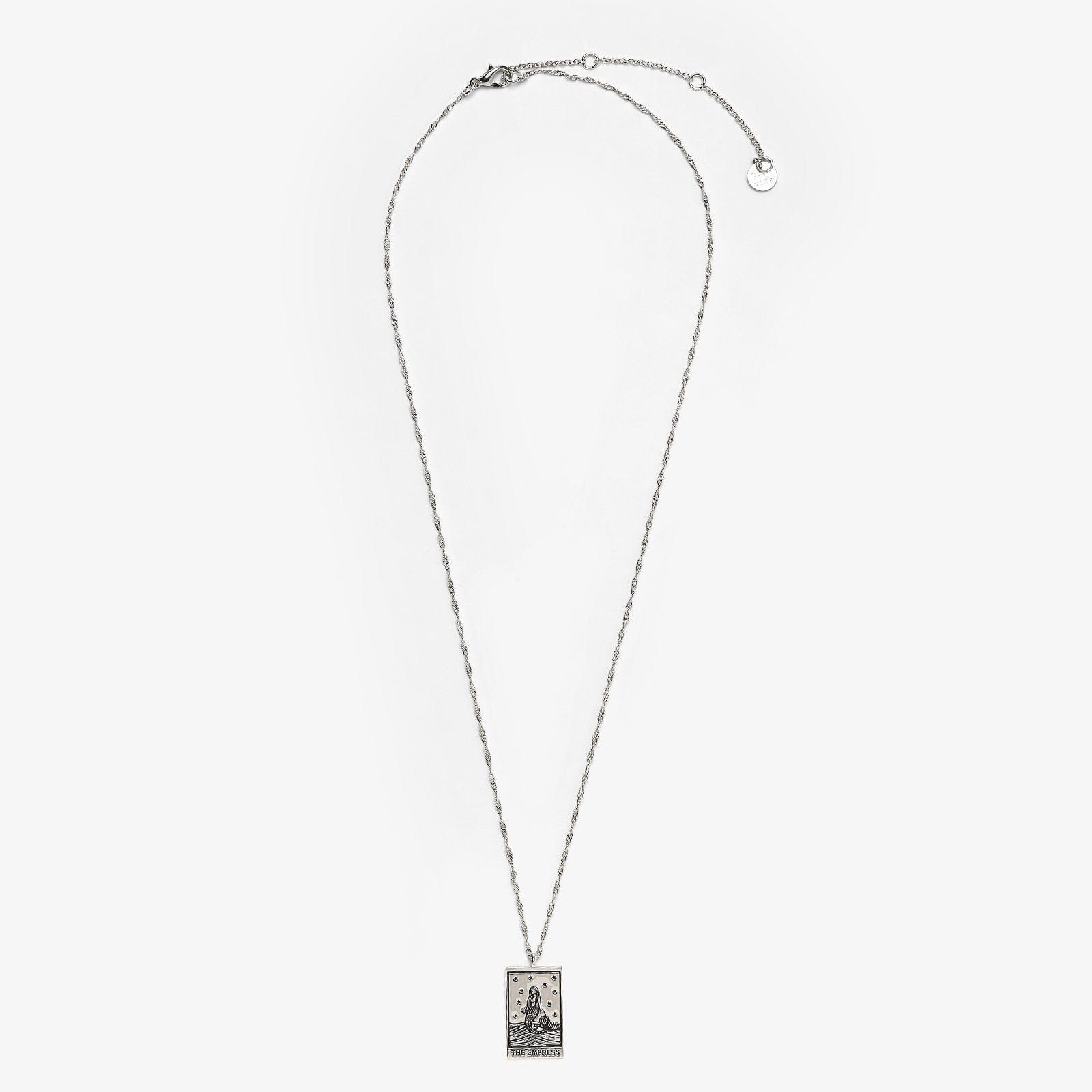 Silver Tarot Card Pendant Necklace